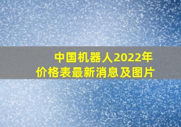 中国机器人2022年价格表最新消息及图片