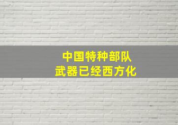 中国特种部队武器已经西方化