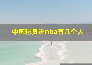 中国球员进nba有几个人