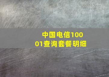 中国电信10001查询套餐明细