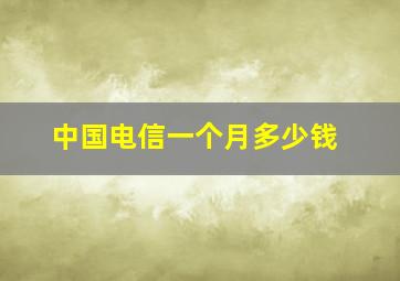 中国电信一个月多少钱