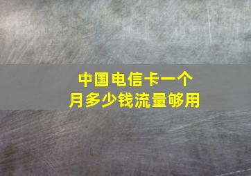 中国电信卡一个月多少钱流量够用