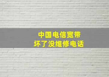 中国电信宽带坏了没维修电话