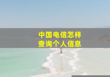 中国电信怎样查询个人信息