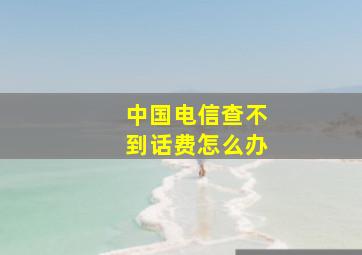 中国电信查不到话费怎么办