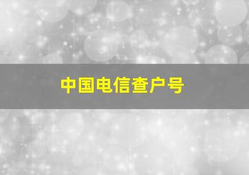 中国电信查户号