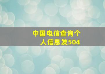 中国电信查询个人信息发504