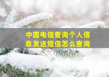 中国电信查询个人信息发送短信怎么查询