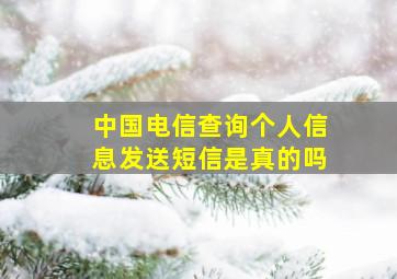 中国电信查询个人信息发送短信是真的吗