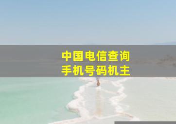 中国电信查询手机号码机主