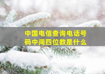 中国电信查询电话号码中间四位数是什么