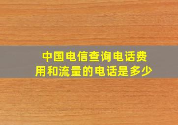 中国电信查询电话费用和流量的电话是多少