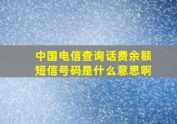 中国电信查询话费余额短信号码是什么意思啊