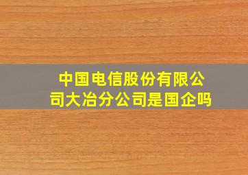 中国电信股份有限公司大冶分公司是国企吗