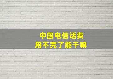 中国电信话费用不完了能干嘛