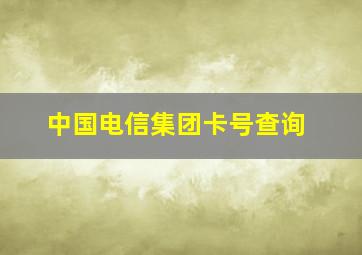 中国电信集团卡号查询