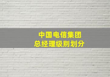 中国电信集团总经理级别划分