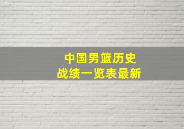 中国男篮历史战绩一览表最新