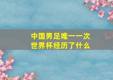 中国男足唯一一次世界杯经历了什么