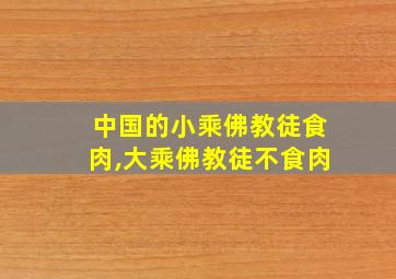 中国的小乘佛教徒食肉,大乘佛教徒不食肉