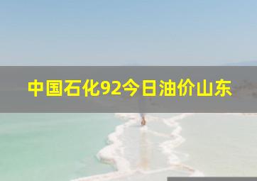 中国石化92今日油价山东