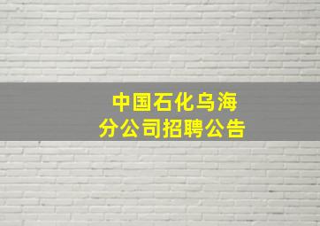 中国石化乌海分公司招聘公告