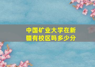 中国矿业大学在新疆有校区吗多少分