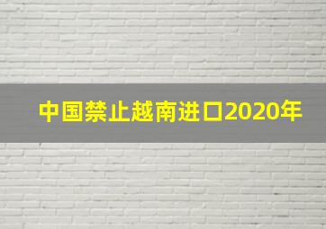 中国禁止越南进口2020年