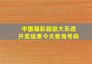 中国福彩超级大乐透开奖结果今天查询号码