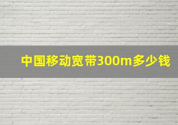 中国移动宽带300m多少钱