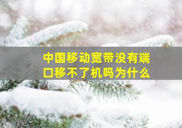 中国移动宽带没有端口移不了机吗为什么