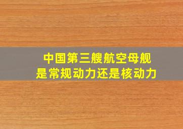 中国第三艘航空母舰是常规动力还是核动力