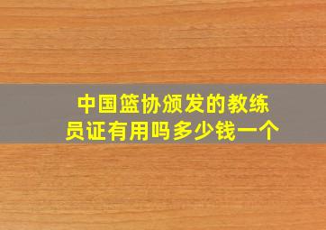 中国篮协颁发的教练员证有用吗多少钱一个