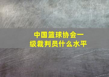 中国篮球协会一级裁判员什么水平