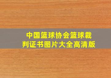 中国篮球协会篮球裁判证书图片大全高清版