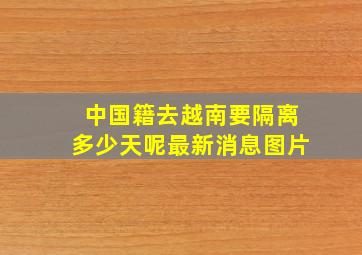 中国籍去越南要隔离多少天呢最新消息图片