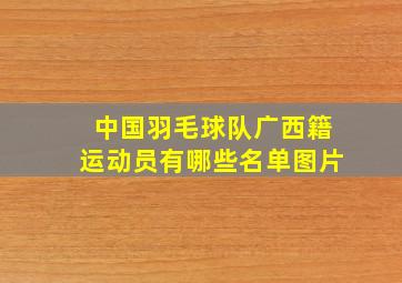 中国羽毛球队广西籍运动员有哪些名单图片