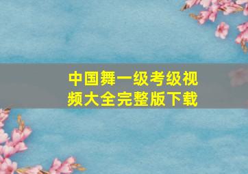 中国舞一级考级视频大全完整版下载