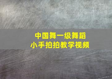 中国舞一级舞蹈小手拍拍教学视频