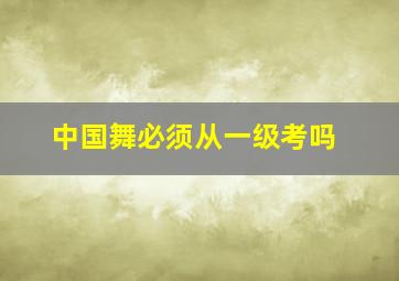 中国舞必须从一级考吗