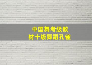 中国舞考级教材十级舞蹈孔雀