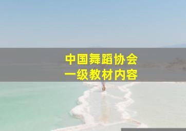 中国舞蹈协会一级教材内容