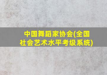 中国舞蹈家协会(全国社会艺术水平考级系统)