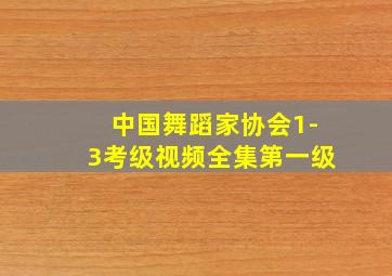 中国舞蹈家协会1-3考级视频全集第一级