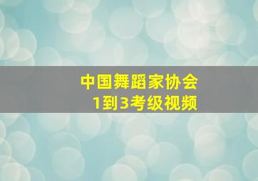 中国舞蹈家协会1到3考级视频