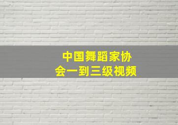 中国舞蹈家协会一到三级视频