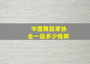 中国舞蹈家协会一级多少钱啊