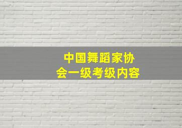 中国舞蹈家协会一级考级内容