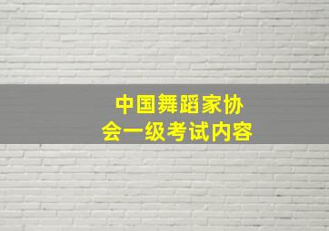 中国舞蹈家协会一级考试内容