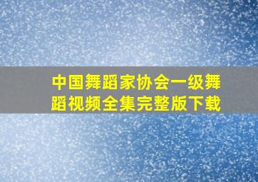 中国舞蹈家协会一级舞蹈视频全集完整版下载